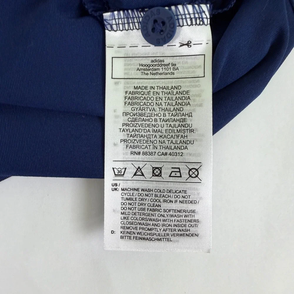 Adidas USA Golf Polo Mens Large Blue Grey Red FJ7884 UPF‎ 50 NWT